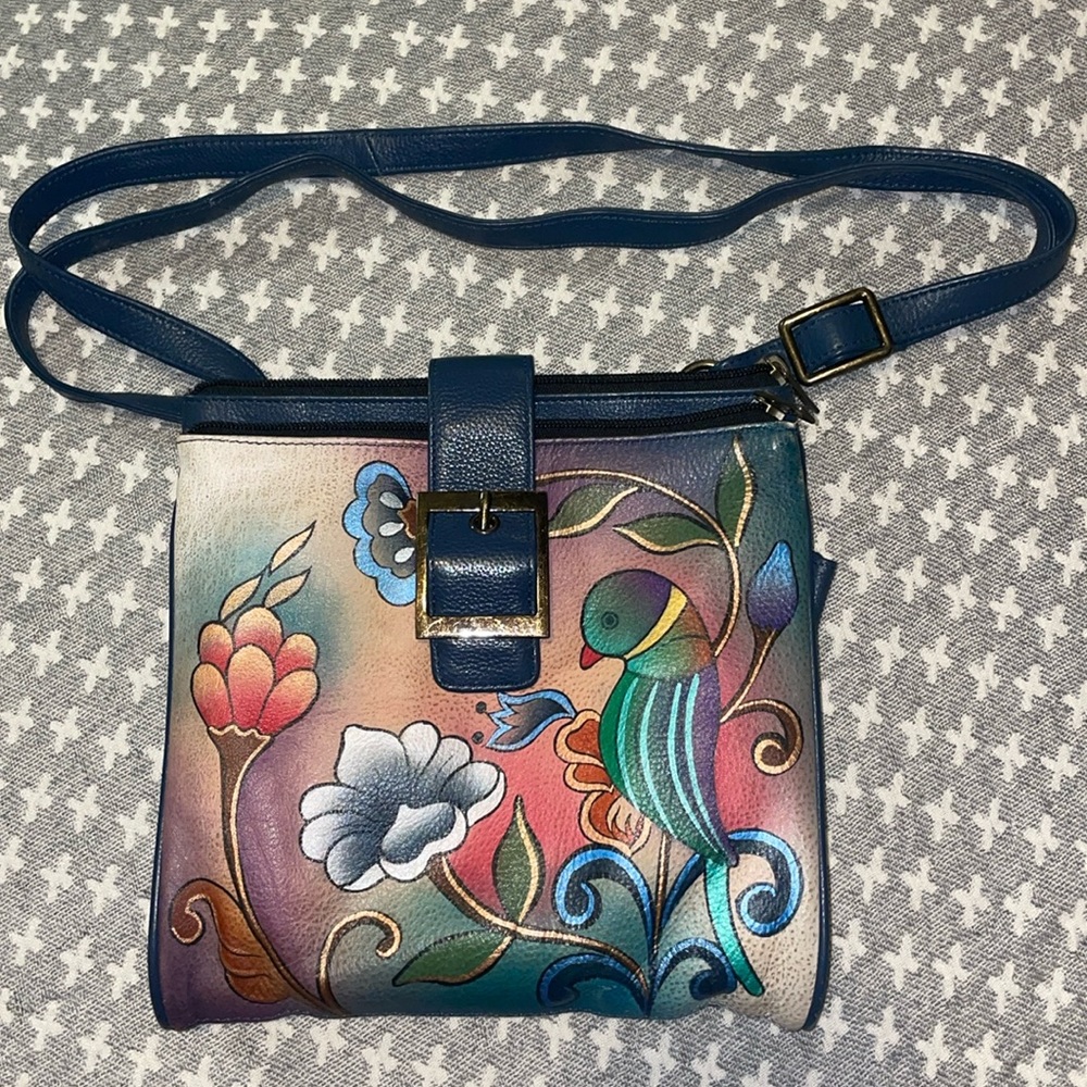 Anuschka Genuine Leather hand painted crossbody